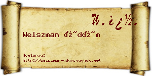 Weiszman Ádám névjegykártya